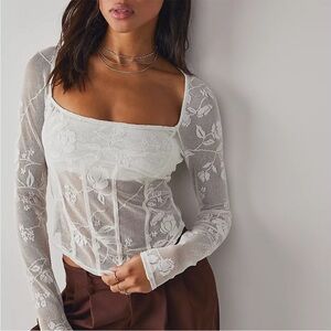 NWOT  Free People Love Like This Layering Top in "Sugar Swirl"   Size: S